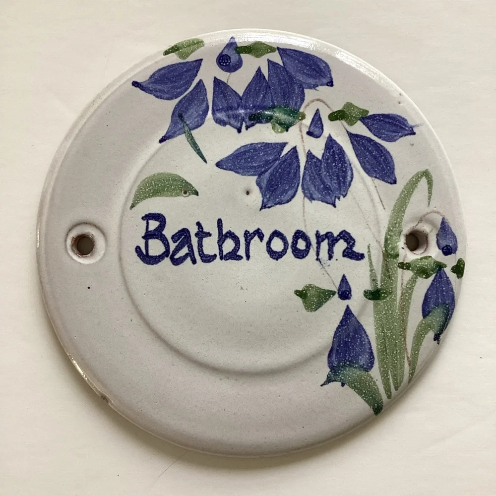 Floral Ceramic Bathroom Sign